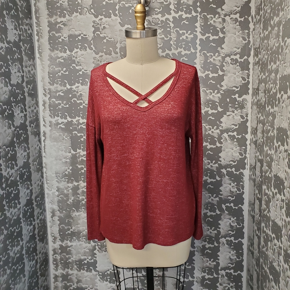 🔸️Soft Cross Front Sweater Top